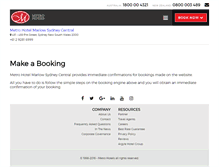 Tablet Screenshot of metro-hotel-central-sydney.bookings.metrohotels.com.au