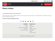 Tablet Screenshot of bookings.metrohotels.com.au